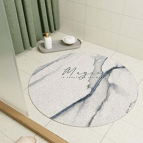 Runde Duschmatte, 60 cm, Luffa-Badematte für Badezimmer, Innendusche, rutschfest, Anti-Schimmel, PVC-Badewannenmatte mit Abfluss, schnell trocknend, Nassbereich, Dusche, Badematte