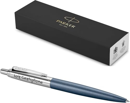 PARKER Jotter XL mit Gravur | Premium Stift | Geschenkbox | blaue Mine | personalisiertes Geschenk | Namen | Geburtstag | edel (Mattblau)