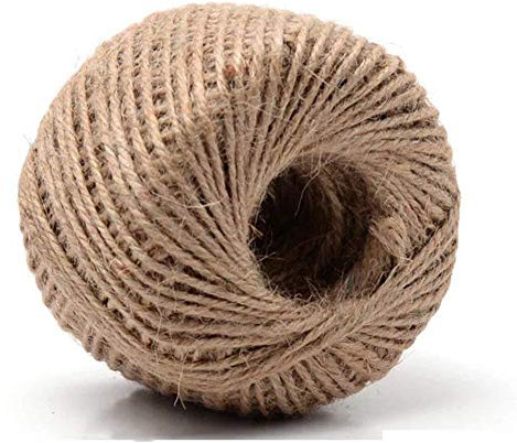 EHOTER Jute Schnur Hanf 100 Meter Kordel Natürliche Jute Seil 2mm Hanfseile String Ball für Floristik Hochzeitskarte DIY Handwerk Home Verpackung Gartenanwendungen