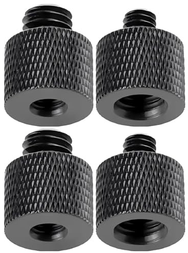 Visxcnu Gewindeadapter 4Pcs 3/8“ auf 1/4“ & 1/4“ auf 3/8“, Aluminiumlegierung Stativ Schraube Adapter für Kamera, Lautsprecher, Stativ, Mikrofonständer, Kamerastative,Mikrofonstativ, Einbeinstativ