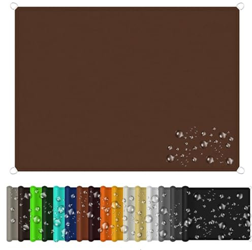 Sun Shade Sail Rectangle 1 x 2 m Waterproof Pergola Awnings Garden Shelter 98% UV Block with Free Rope for Garden Outdoor Patio Party Pergola Balcony, Brown
