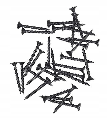 Schnellbauschrauben Feingewinde Trockenbauschrauben Mit Feingewinde Gipskartonschrauben Schwarz Rigipsschrauben für Gipskartonplatten, Gipsplattenschrauben, Schnellschrauben (1000, 3,5 x 25 mm)