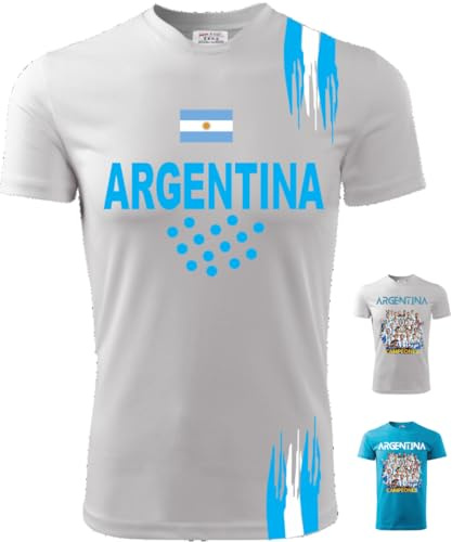 Zena Sportswear T-Shirt Uomo | Dry Fit | Elasticizzato e Traspirante | Made in Italy | Squadre Copa Coppa America 2024 | Argentina (IT, Testo, L, Regular, Regular, Bianco Nation)