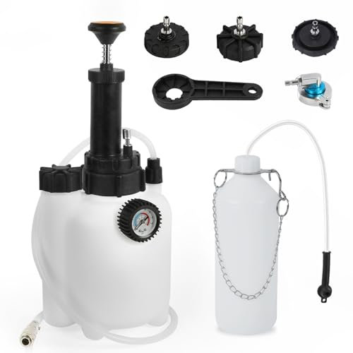 Kit Spurgo Freni Manuale 3L - Cambio Liquido Freni, con bottiglia di scarico da 1L e 5 adattatori per cilindro master, pompa a pressione a persona sola per quasi tutti i modelli di automobili