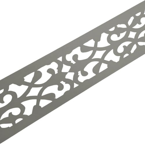 zaun|zu Premium dekor Orient | Sichtschutzstreifen mit Lasermuster für Doppelstabzaun | Sichtschutz | Polypropylen | Made in Germany | UV-Stabil | modernes Design | Höhe 19cm Steingrau 2,55m