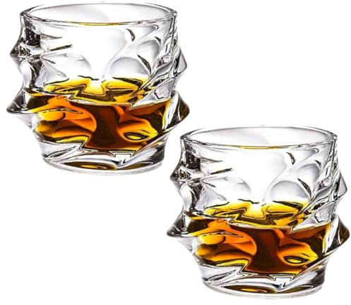 Tsuki – Lot de 2 verres à whisky en cristal japonais, verres à whisky à l'ancienne, verres à whisky en cristal lourd, cadeaux à bourbon pour homme