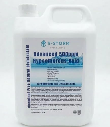 EstormHOCl Advanced Hypochlorous Acid Cleaner 500ppm – Hospital Grade Disinfectant Spray – Non-Toxic, pH Neutral, Multi-Surface Cleaner