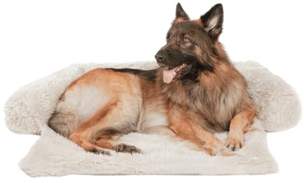 pfoten&nasen® Hundebett Sofa [Beige, M - 90x80cm], Sofabett Hund, Sofaschutz Hund, Wasserdicht Hundematte Waschbar, Hundekissen für Große, Mittelgroße und Kleine Hunde, Hundesofa.