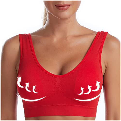RIKAY Ladies Sport Bras Pull On Wireless Bra Plus Size Bras for Women Non Wired Soft Cups Full Coverage Push Up Bra Sale Everyday Bras Comfort Bra UK Clearance T Shirt Bras Breathable Bralettes