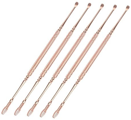 Ipetboom 5St Ohrlöffel Ohrenschmalz Ohrstöpsel Kopfhörer reinigen ohrschmalzentferner absauger ear care Ohrenreinigung Ohrstäbchen sauberes Werkzeug Wachskürette Rostfreier Stahl Rose Gold