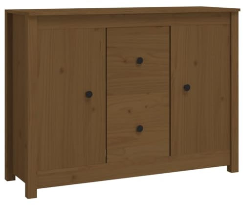 HEFZGDB Sideboard Honigbraun 100x35x74 cm Massivholz Kiefer Sideboard Flur Barschrank Flurschrank Mehrzweckschrank für Wohnstube Speisesaal Dessert Shop Küche
