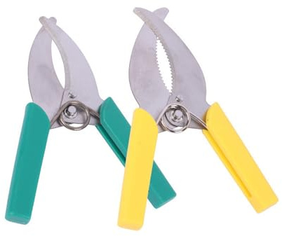 FJYXCHENXM 2 tijeras de corte de ladridos de anillo, tijeras profesionales para plantar, herramientas de poda para jardín (verde, amarillo)
