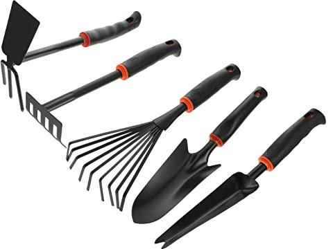 Yardwe Robusti Attrezzi Da Scavo Per Giardinaggio Kit Da 5 Attrezzi Da Giardinaggio Pala Forca Cazzuola Per Un Facile Utilizzo