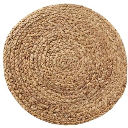 NRBMZYEN Tovaglietta fatta a mano, antiscivolo, in giacinto d'acqua, paglia intrecciata, rotonda, isolante, accessori per la decorazione della casa (rotonda, 36 cm)