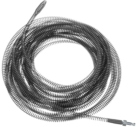 sourcing map Ablaufkabel, 10 mm Durchmesser, 15 m Abflussreinigung, Schlangenkabel mit Bohranschluss, flexible Feder, entfernt Haare für Badezimmer, Küche, WC, Badewanne, Kanalisation, Waschbecken