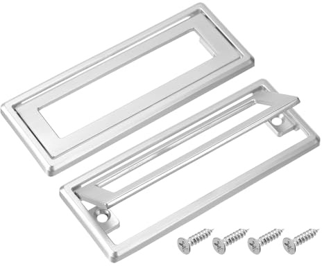 QUARKZMAN 4 Pcs Tirador De Superficie, 3.8 Inch Distancia Entre Centros De Agujero Tirador Oculto Empotrado Para Cajones Alacena, 4.5 Inch Longitud, Plateado