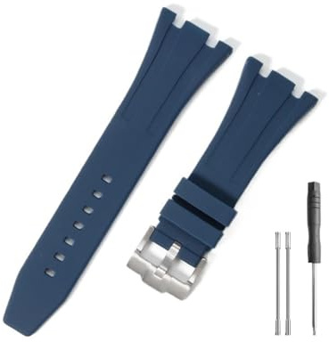 LMPVPDGADZ Bracelet de montre Durable et confortable, adapté for Audemars Piguet, for Royal Oak Offshore 15703 15400, for bracelet en Silicone(Blue-Steel-K14)