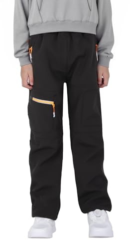 OPLERT Pantalon de Ski doublé Softshell pour Enfants, imperméable et Thermique, pour garçons et Filles, pour l'hiver et Les activités de Plein air