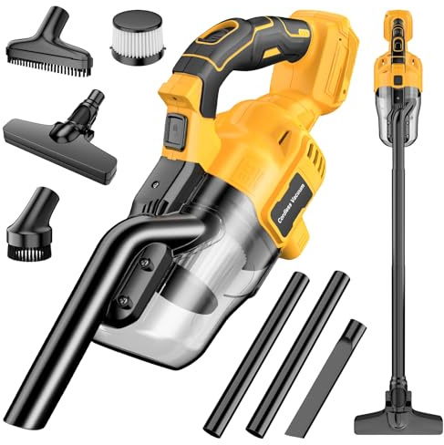 Cordless Handheld Vacuum Cleaner Compatible with DeWalt 20V Battery, 16000Pa Strong Suction, 2 HEPA Filters & 4 Nozzles, Lightweight Portable Vacuum for Car, Home, Garage – Tool Only