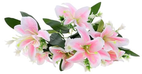 CONGARTENO Fiore Finto Giglio Verde in Plastica e Tessuto, Realistico e Riutilizzabile, Facile da Pulire, Decorazione per Matrimoni e Allestimenti Scenici