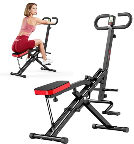 Machine à Squat Pliable, Équipement Fitness pour Maison, Appareil d'Assistance pour Squat et Rameur, Entraîneur Abdominal et Gainage, Pliable, Machine de Musculation Complète du Corps à Domicile