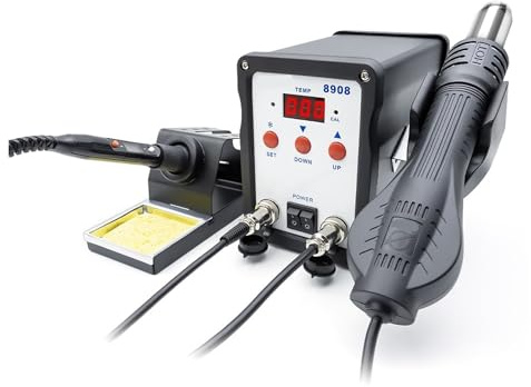 Station de soudage 8908 2 en 1, machine réparation 220 V, fer à souder avec pistolet air chaud, station retouche numérique LCD CMS BGA(220/V 750W)