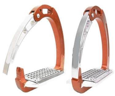 CYMMIYT Sicherheitssteigbügel Sichere Steigbügel for Pferde for Reiten, Pferdeausrüstung, Schnellverschluss-Design(Rose Gold)