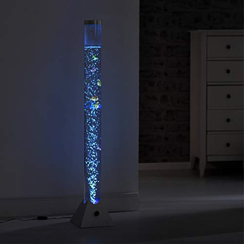 Leuchten Direkt H 120cm, LeuchtenDirekt, LED Wassersäule, RGB-Farbwechsel, bedienbar über Schnurschalter, Kinderzimmer-Leuchte, inkl. Fische, stahlfarben