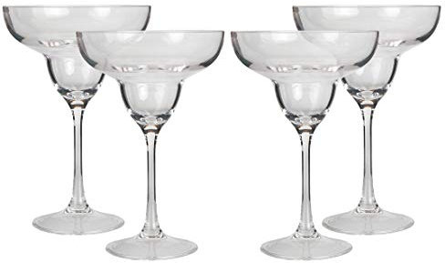 Lily's Home Unbreakable Acrylic Margarita Glasses, Made of Shatterproof Plastic and Ideal for Indoor and Outdoor Use, Reusable, Crystal Clear (10 oz. Each, Set of 4)