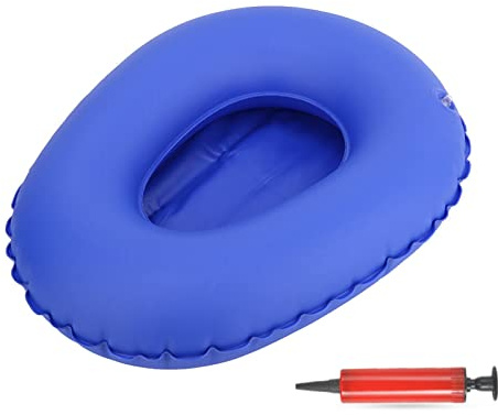 ASHATA eboxer-1 Washable Portable Air Inflation Bedpan, Blue Bed Pan Inflatable Stool Bedsore Toilet for Bedridden Elderly Disabled Bedbound Patient