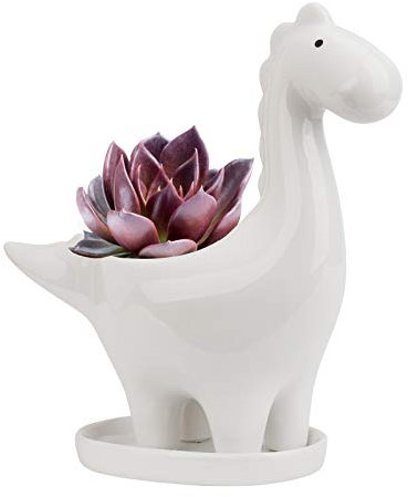 Ulikey Dinosaurier Geformt Blumentopf Keramik, Sukkulenten Töpfe Blumentöpfe Pflanze Container Pflanzer Pflanzenbehälter Töpfe für Mini-Pflanzen Kaktus, Kunst Vase Garten Haus Dekoration