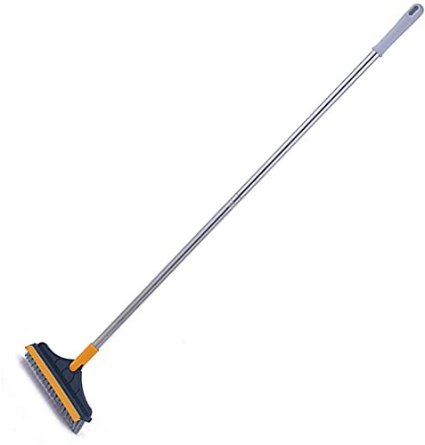 Airber 2 In 1 Floor Scrub Brush, Grout Cleaner Brush Bathroom Hard Bristle Brush With 120° Rotating Brush Head And Long Handle, Scrubbing Cleaning Tool For Kitchen Shower Deck Floor Bath Tub Cleaning
