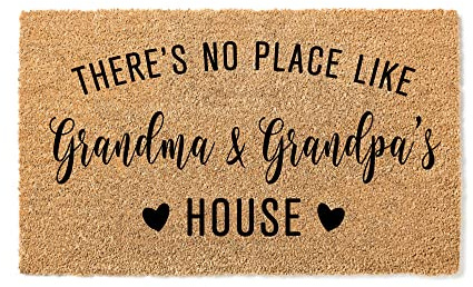 Customizable There's No Place Like Grandma and Grandpa's House Doormat, Premium Quality, Thick 100% Coconut Coir, Durable Front Door Mat 1449