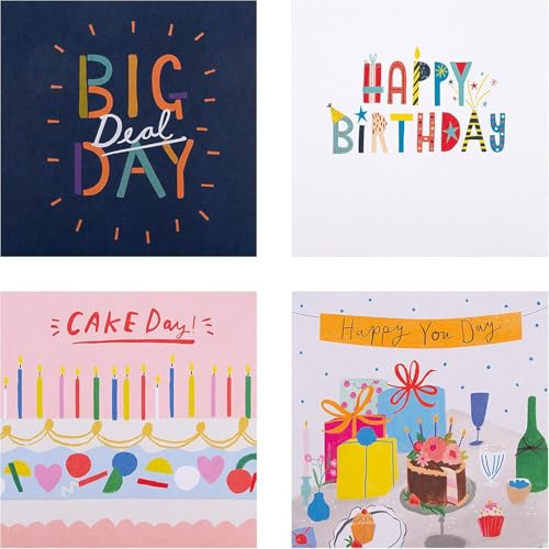Hallmark Geburtstagskarten – Multipack mit 20 Stück in 4 bunten Designs