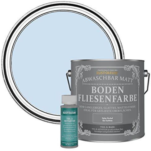 Rust-Oleum Peinture Bleue Lessivable pour Sols Carrelés, Finition Mate - Bleu Poudré 2.5L
