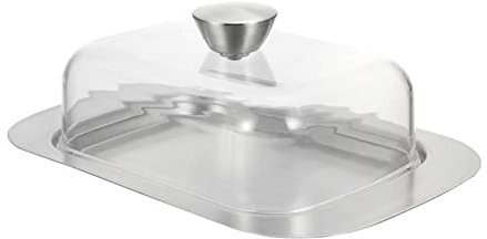 MORYEN Mantequera de acero inoxidable con tapa para mantequilla, bandeja rectangular para pan, accesorios de cocina, bandejas para mantener la mantequilla