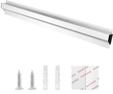 QWORK® 1 Stück Bonleiste Bonhalter Wandhalterung Aluminiumlegierung Klemmschiene für Catering Cafés Kneipen Bars (45cm)