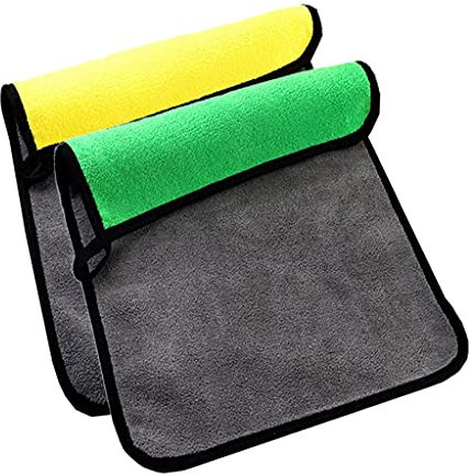 Dish Cloth, Lazy Rag, Kitchen Dishwashing Scouring Pad, Housework Cleaning, Absorbent and Non-linting Hand Towel (Yellow+green_)