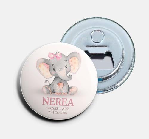Chapas Abrebotellas con imán personalizadas para Bautizos | Elephant (150)