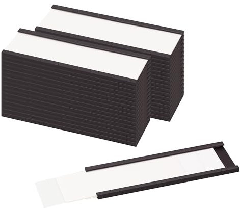 LLPT Magnetische Etikettenhalter | Beschreibbare Magnet-Etiketten für Schule Büro Whiteboards Kühlschränke Magnettafeln (MH31026) | 26 Stück | 25MM x 76MM