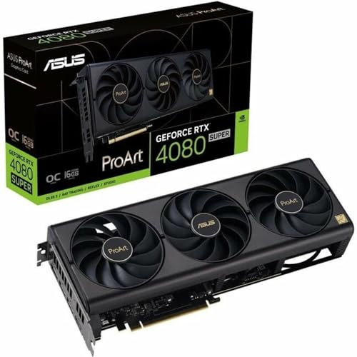 ASUS ProArt GeForce RTX™ 4080 Super OC Edition Carte graphique (PCIe 4.0, 16 Go GDDR6X, DLSS 3, HDMI 2.1a, DisplayPort 1.4a)