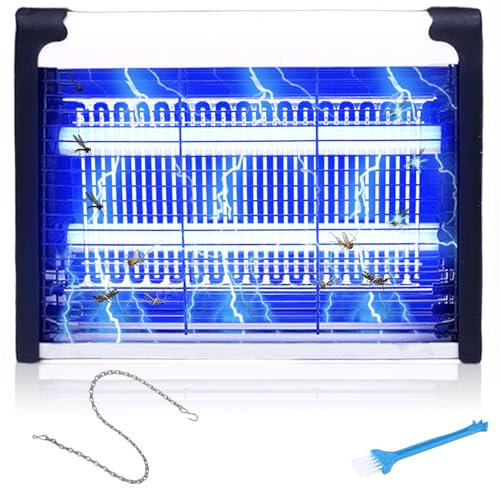 GAOUTO Destructeur d'Insectes LED Haute Efficacité: pour Intérieur Et Extérieur, Protection Efficace Contre Les Insectes, pour Chambre, Salon, Cuisine, Bureau, Balcon (31,5 x 5 x 24,5 cm, Noir/Blanc)