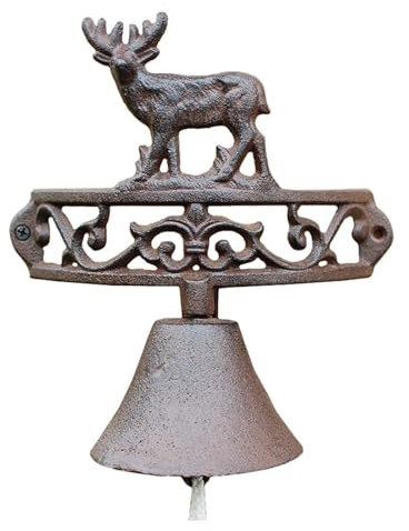 Rieort Türklopfer Türklopfer für Haustür, Vintage-Stil, Gusseisen, Türklopfer, Dekor, Türklingel in Form eines Heiligen Hirsches, Jingle, Bauernhaus-Türklingeln einzigartig
