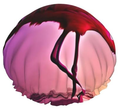 Rote Flamingo-Muster Duschhaube für Frauen, wiederverwendbare Duschhaube, wasserdichte Badekappe für Frauen, langes Haar