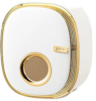Kosmetiktücher Box Taschentuchbox, Papierhandtuchspender, wandmontierter Serviettenspender for Badezimmer, Küche, Büro und Toilette für Esszimmer Badezimmer Schlafzimmer(White Gold)