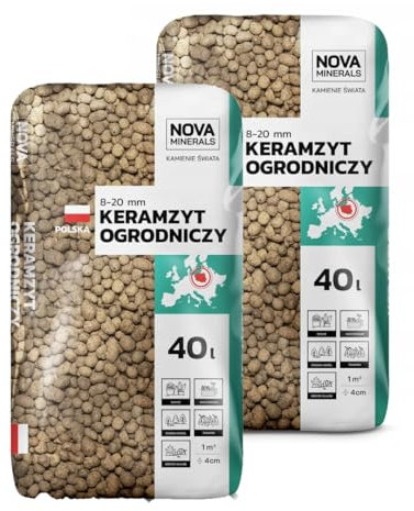 Nova Minerals Keramsit Blähton für den Garten (8-20 mm) – Hochwertiger Keramischer Zuschlagstoff für Drainage, Mulchen, Hydroponik und Bodenverbesserung (100 L)