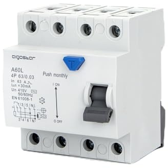 Interruttore differenziale 4P 63A 30mA AC grigio
