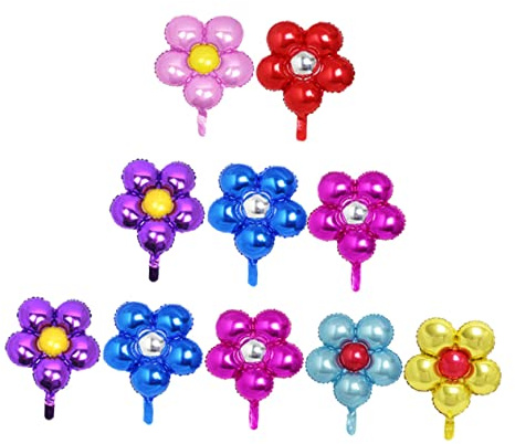ULDIGI 20pcs Aluminum Foil Flower Shape Balloons Leak Self-seal Elegant Decor for Parties Weddings Festivals Random Color