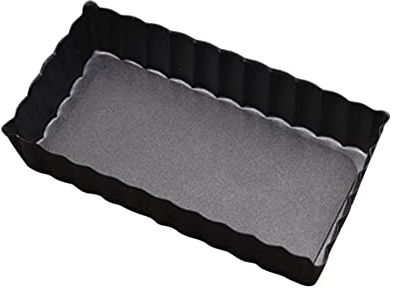 OKUMEYR Molde para Tartas y Quiche Rectangular de 4 Pulgadas, Negro