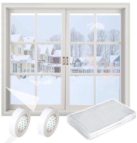 Película Aislante para Ventana o Puerta,Película de Protección Contra el Frío1.6mx11m,Película Aislante Transparente,Pelicula Aislante Termico Ventanas,Kit de Aislamiento de Ventana Película